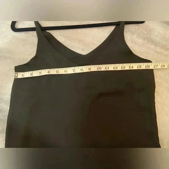 Shinestar Plain Black Sheer Cami Flowy Spaghetti Straps V Neck Size S - Picture 9 of 9